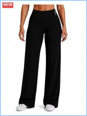 High Waisted Straight Wide Leg Yoga Pants Buttery Soft Tummy Control
